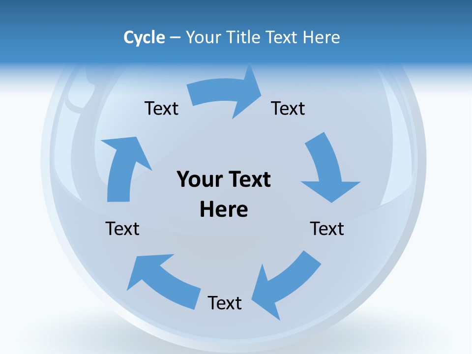 A Blue Sphere With A White Background PowerPoint Template