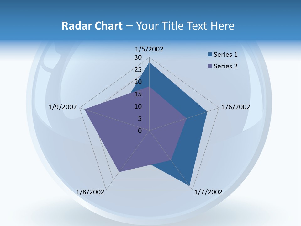 A Blue Sphere With A White Background PowerPoint Template