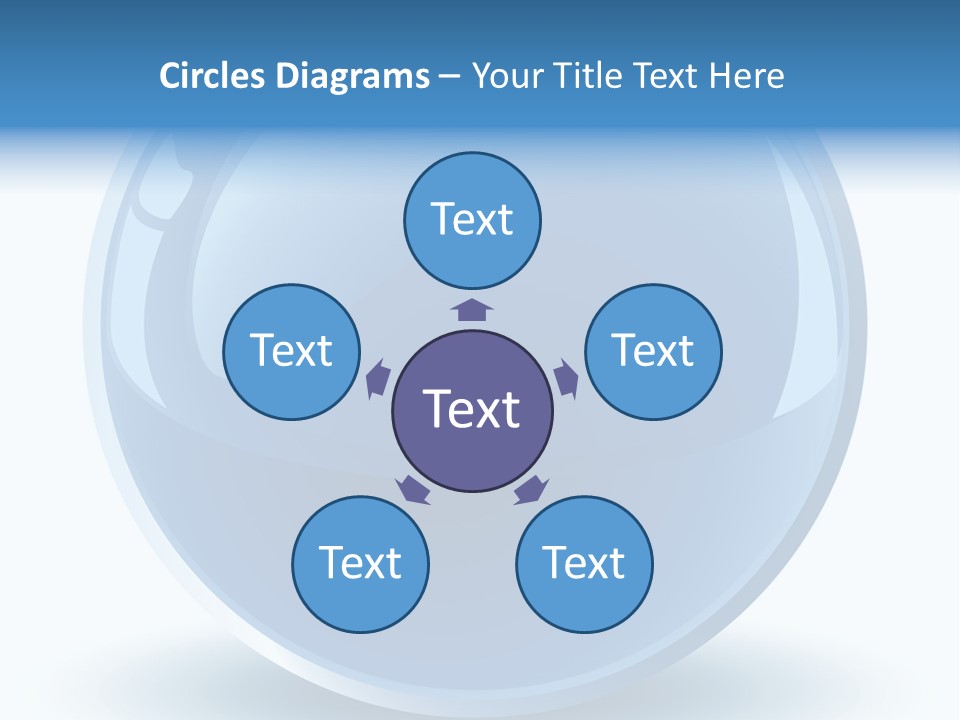 A Blue Sphere With A White Background PowerPoint Template