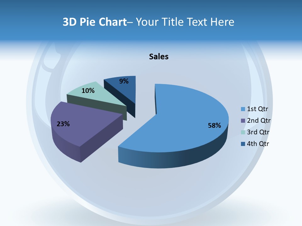 A Blue Sphere With A White Background PowerPoint Template