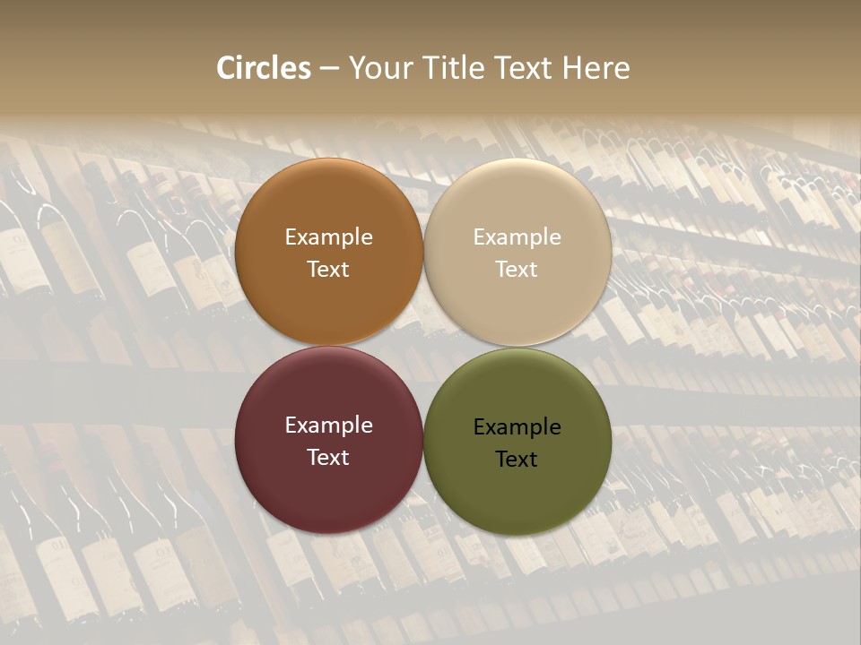 A Wall Full Of Bottles Of Wine In A Wine Cellar PowerPoint Template