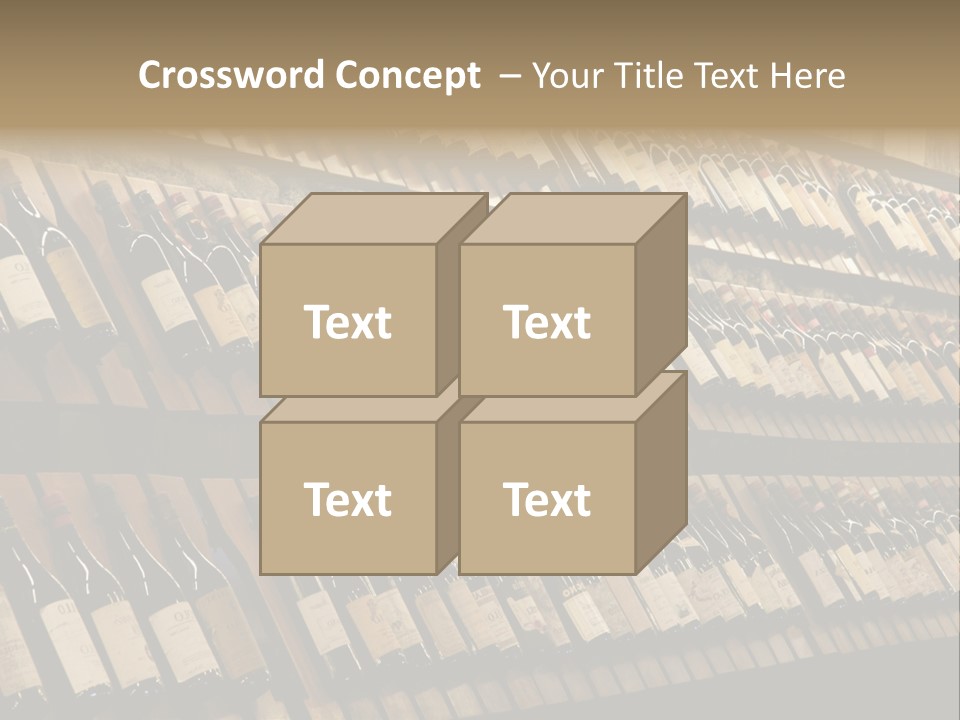 A Wall Full Of Bottles Of Wine In A Wine Cellar PowerPoint Template