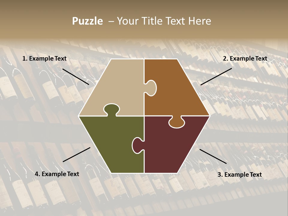 A Wall Full Of Bottles Of Wine In A Wine Cellar PowerPoint Template