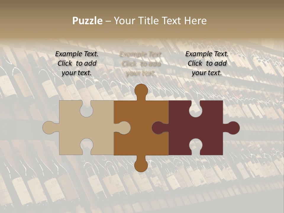 A Wall Full Of Bottles Of Wine In A Wine Cellar PowerPoint Template