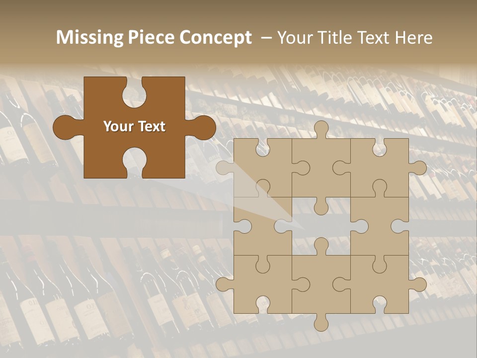 A Wall Full Of Bottles Of Wine In A Wine Cellar PowerPoint Template