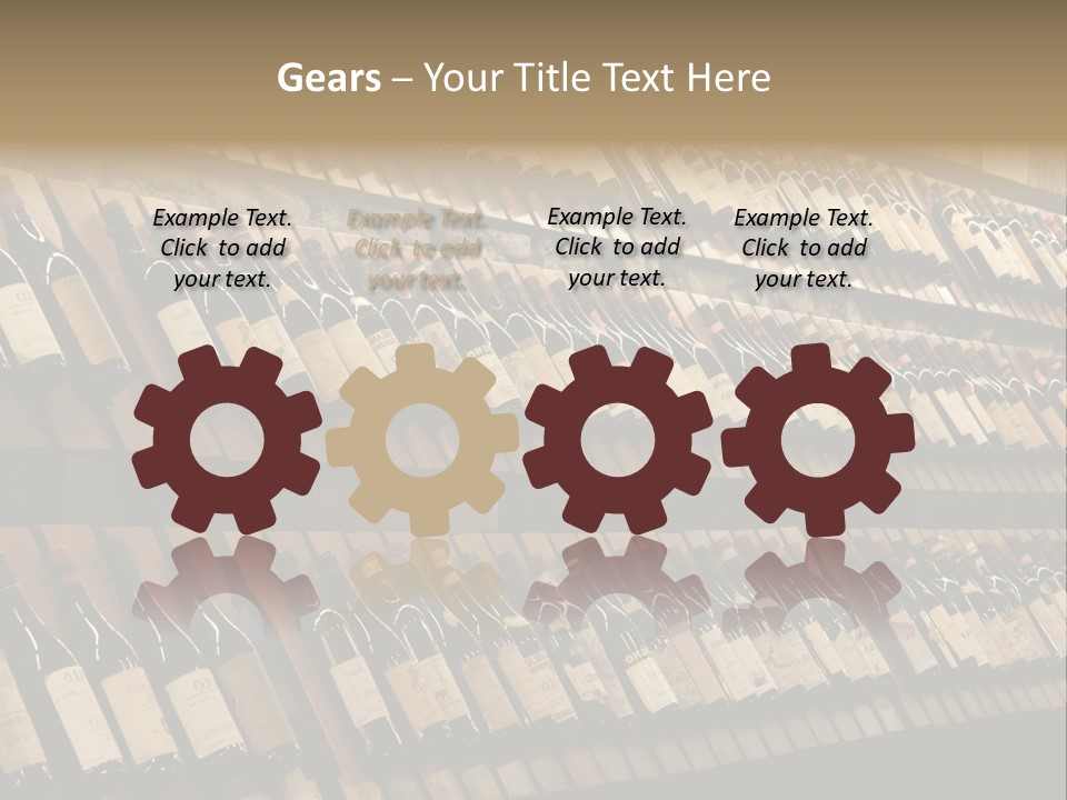 A Wall Full Of Bottles Of Wine In A Wine Cellar PowerPoint Template