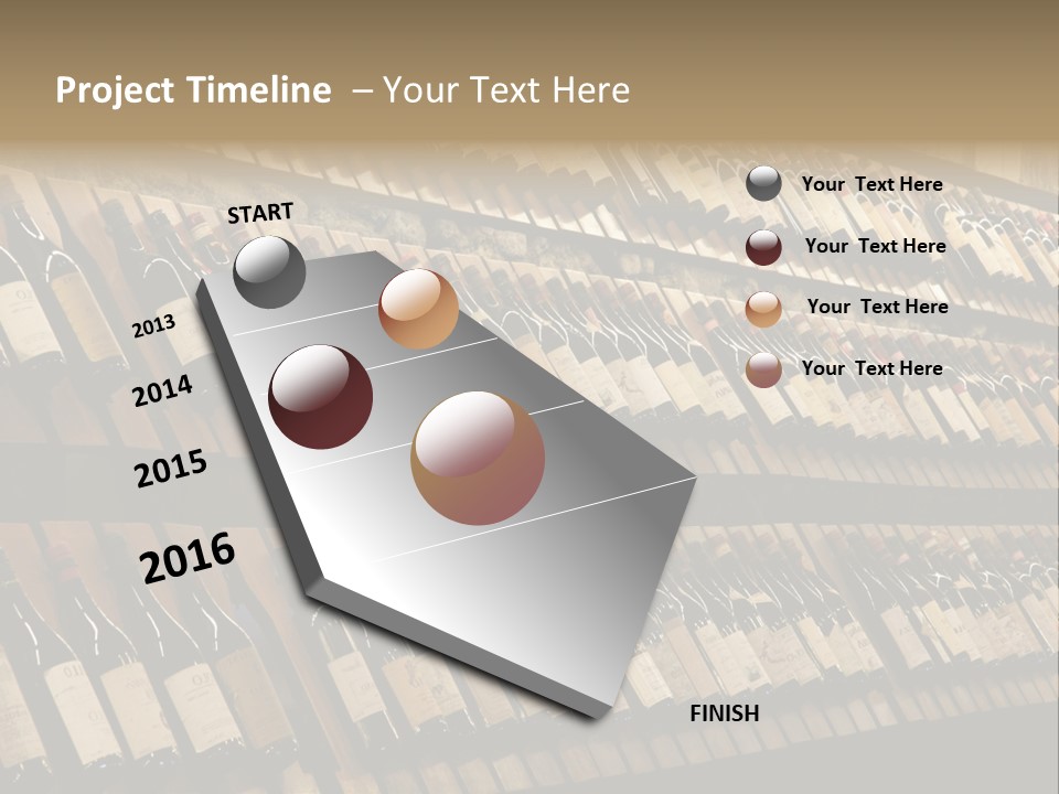 A Wall Full Of Bottles Of Wine In A Wine Cellar PowerPoint Template