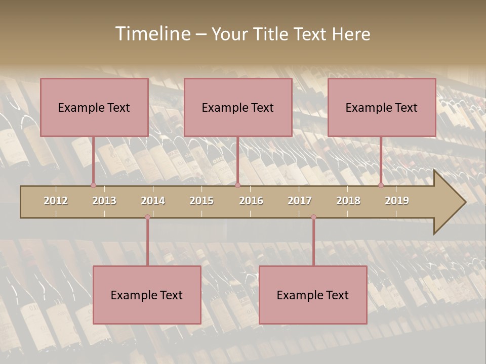 A Wall Full Of Bottles Of Wine In A Wine Cellar PowerPoint Template
