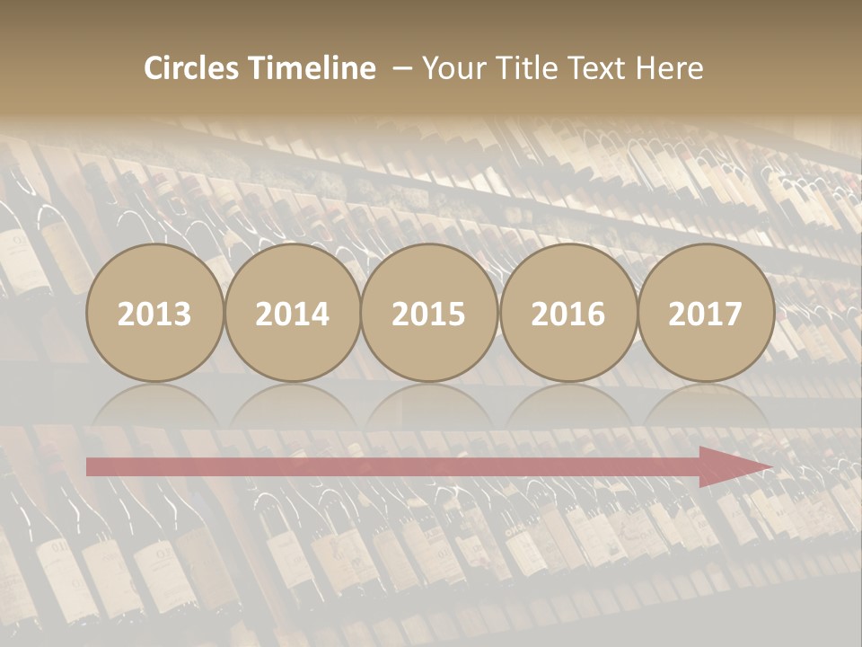 A Wall Full Of Bottles Of Wine In A Wine Cellar PowerPoint Template