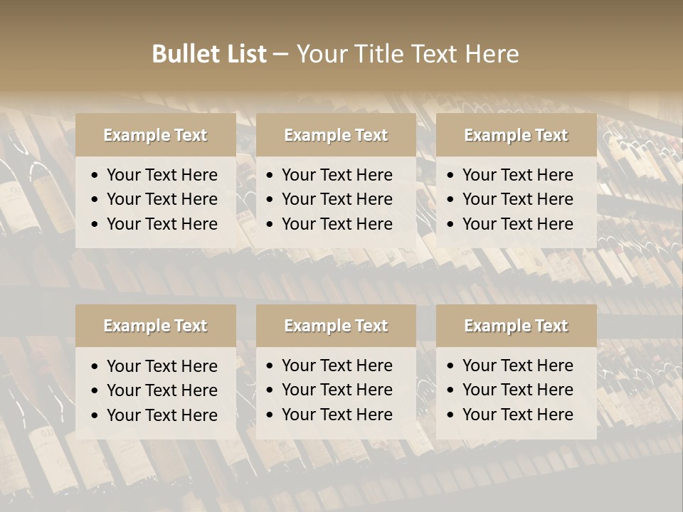 A Wall Full Of Bottles Of Wine In A Wine Cellar PowerPoint Template