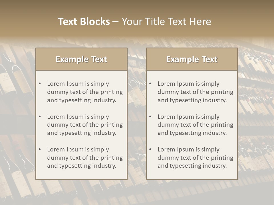 A Wall Full Of Bottles Of Wine In A Wine Cellar PowerPoint Template