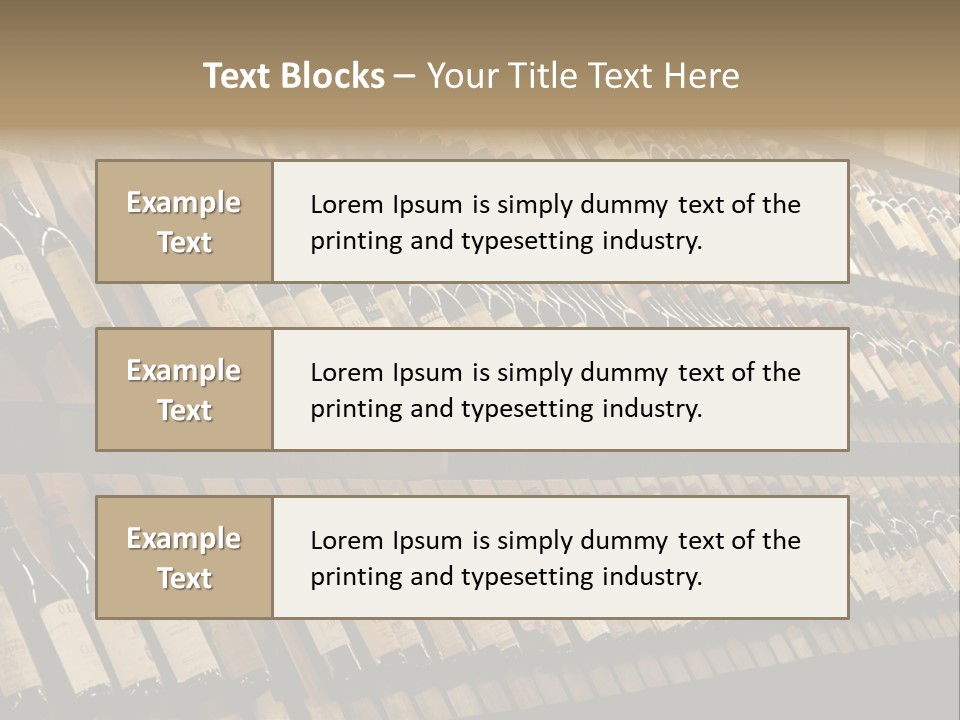 A Wall Full Of Bottles Of Wine In A Wine Cellar PowerPoint Template