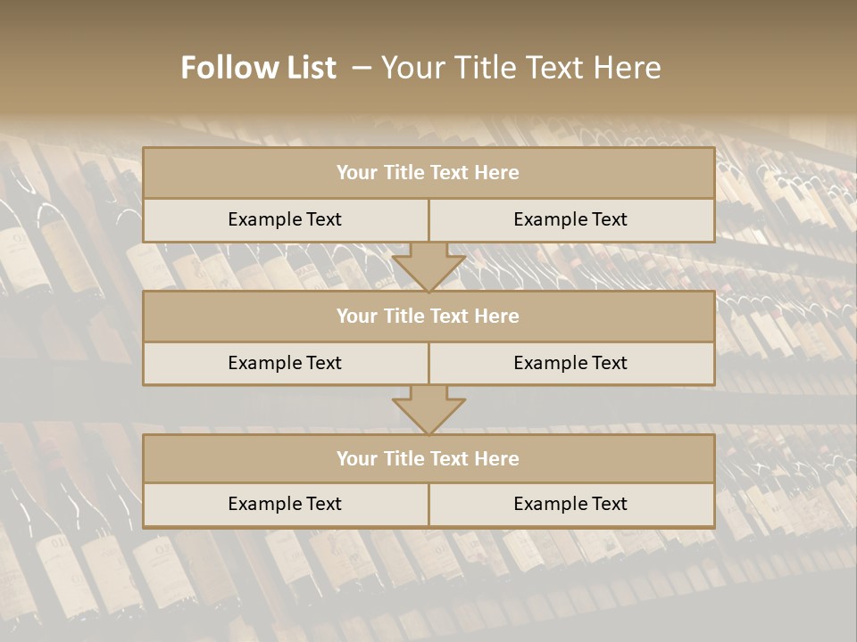 A Wall Full Of Bottles Of Wine In A Wine Cellar PowerPoint Template