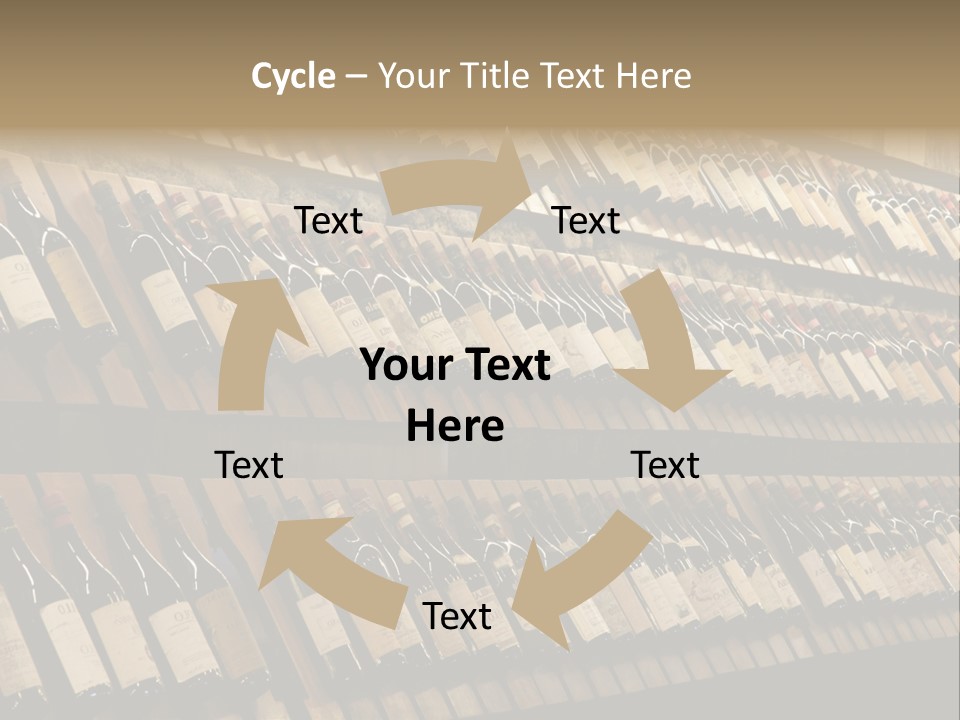A Wall Full Of Bottles Of Wine In A Wine Cellar PowerPoint Template