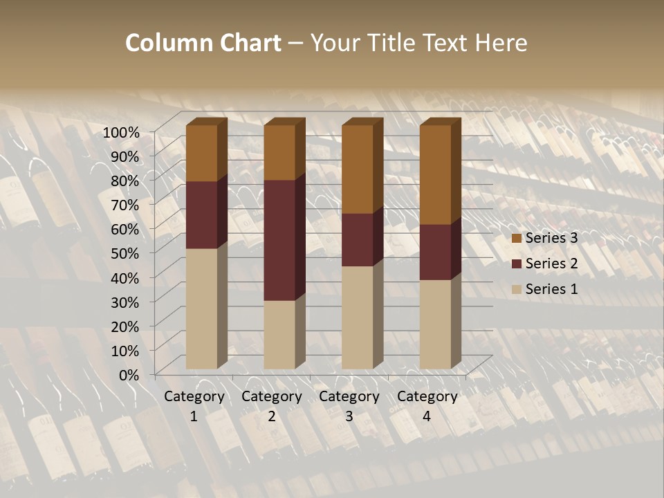 A Wall Full Of Bottles Of Wine In A Wine Cellar PowerPoint Template