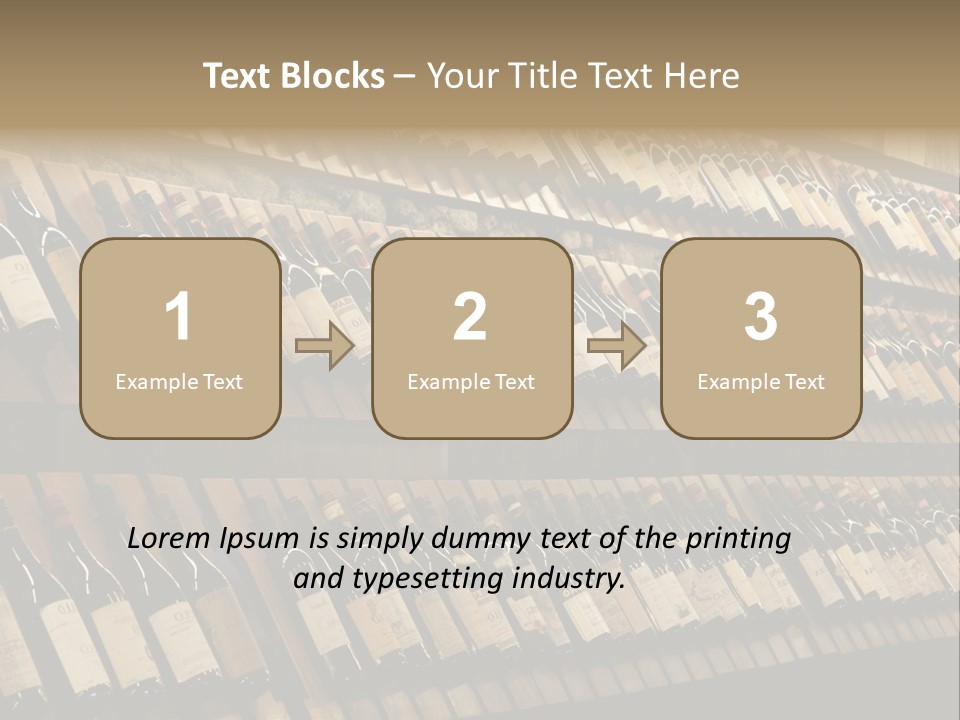 A Wall Full Of Bottles Of Wine In A Wine Cellar PowerPoint Template