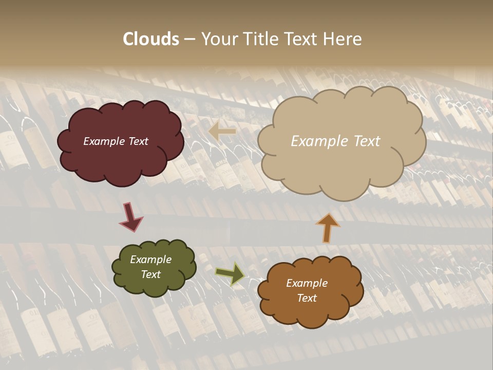 A Wall Full Of Bottles Of Wine In A Wine Cellar PowerPoint Template