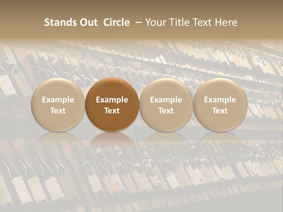 A Wall Full Of Bottles Of Wine In A Wine Cellar PowerPoint Template