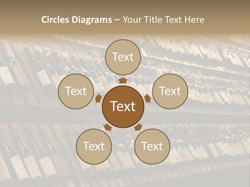 A Wall Full Of Bottles Of Wine In A Wine Cellar PowerPoint Template