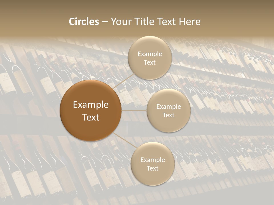 A Wall Full Of Bottles Of Wine In A Wine Cellar PowerPoint Template