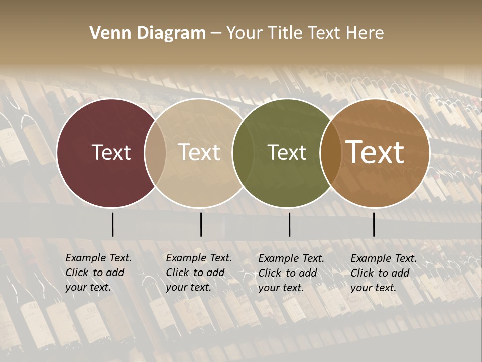 A Wall Full Of Bottles Of Wine In A Wine Cellar PowerPoint Template