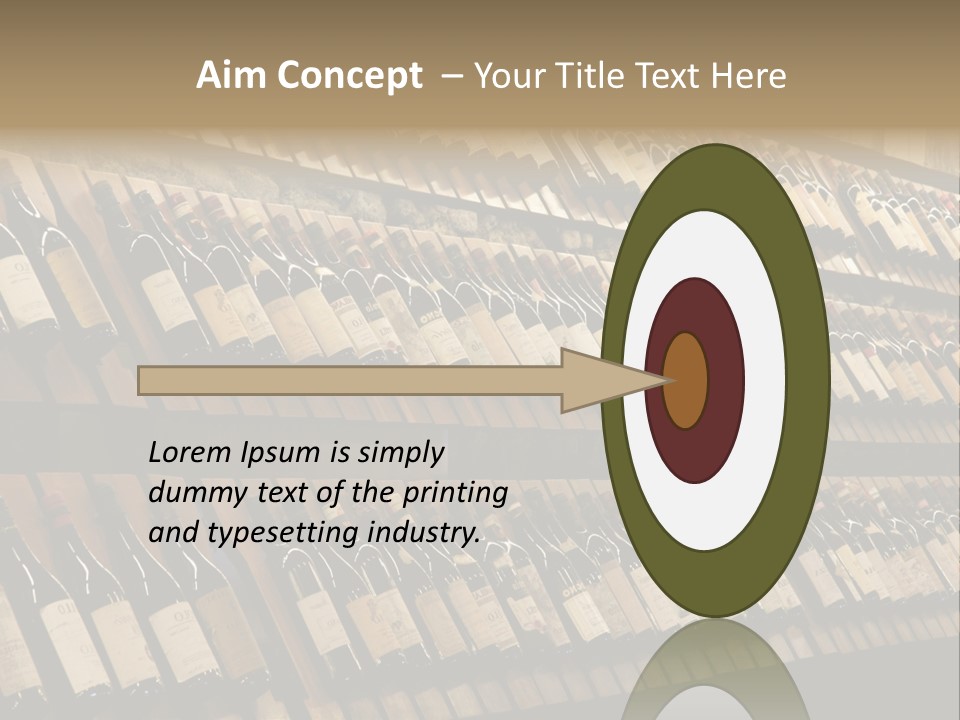 A Wall Full Of Bottles Of Wine In A Wine Cellar PowerPoint Template