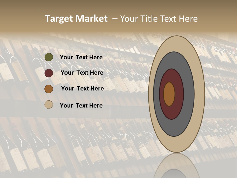A Wall Full Of Bottles Of Wine In A Wine Cellar PowerPoint Template