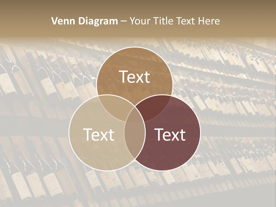 A Wall Full Of Bottles Of Wine In A Wine Cellar PowerPoint Template