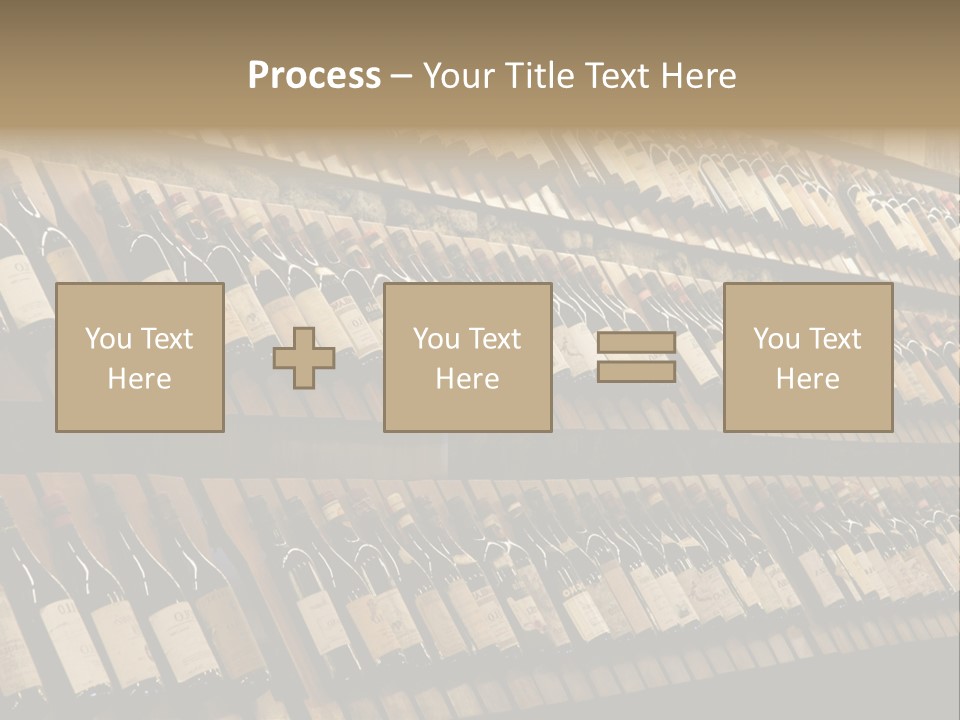 A Wall Full Of Bottles Of Wine In A Wine Cellar PowerPoint Template