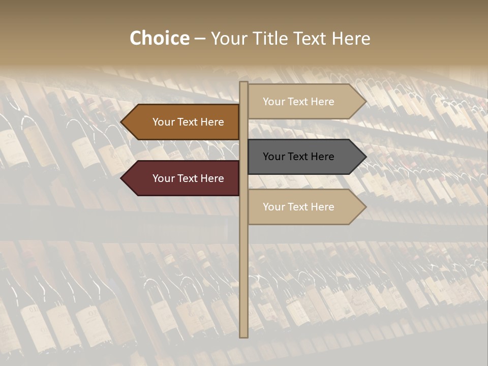 A Wall Full Of Bottles Of Wine In A Wine Cellar PowerPoint Template