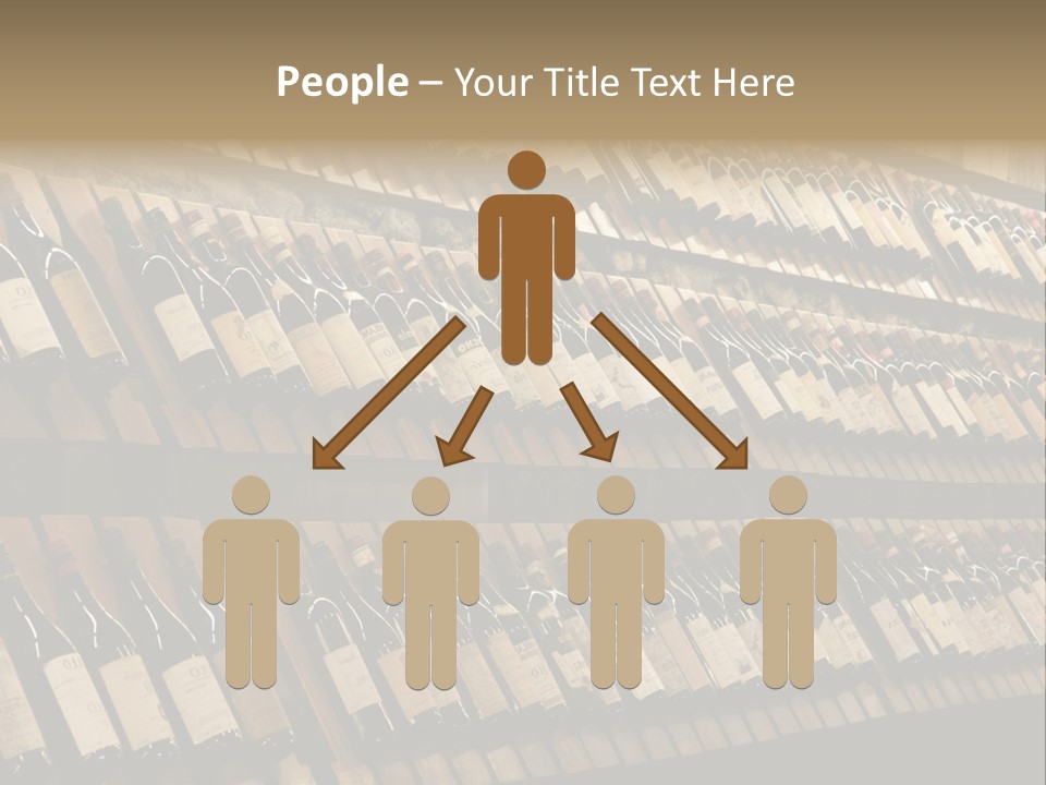 A Wall Full Of Bottles Of Wine In A Wine Cellar PowerPoint Template