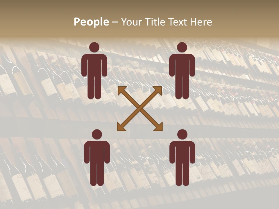 A Wall Full Of Bottles Of Wine In A Wine Cellar PowerPoint Template