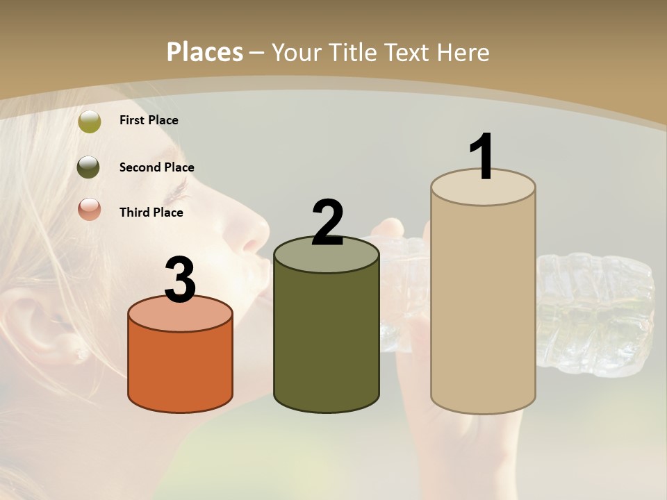 Pretty Young Girl Runner In The Forest. PowerPoint Template