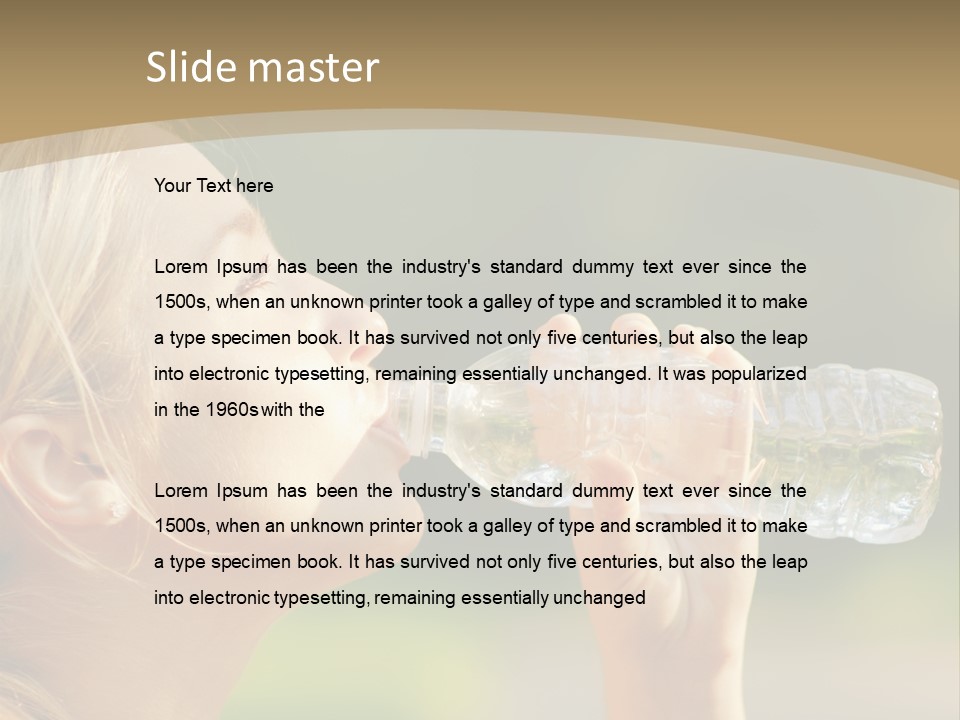 Pretty Young Girl Runner In The Forest. PowerPoint Template