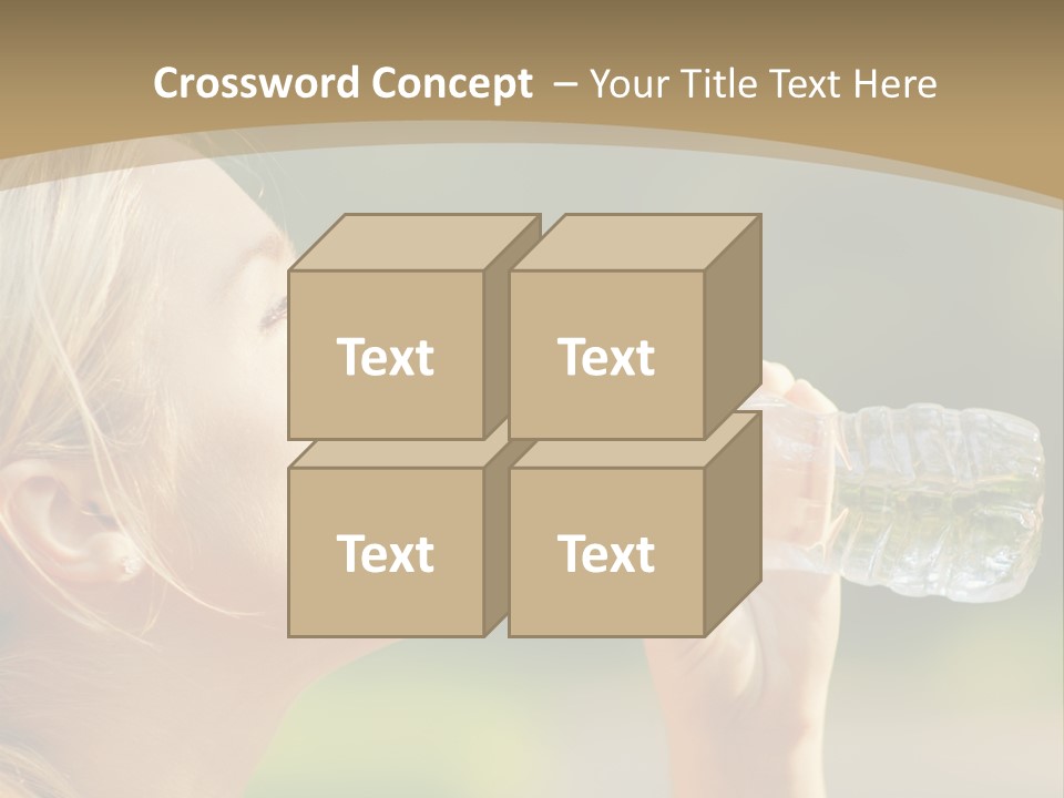 Pretty Young Girl Runner In The Forest. PowerPoint Template