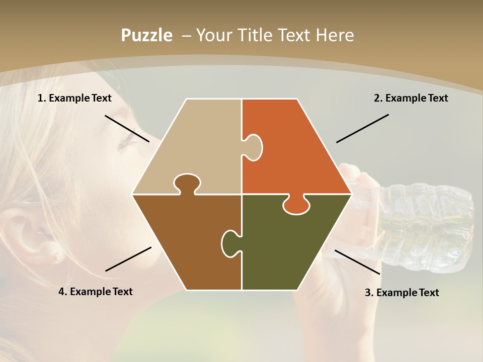 Pretty Young Girl Runner In The Forest. PowerPoint Template