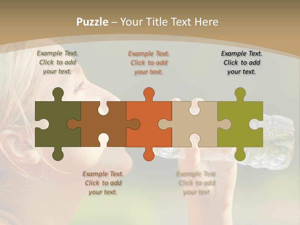 Pretty Young Girl Runner In The Forest. PowerPoint Template