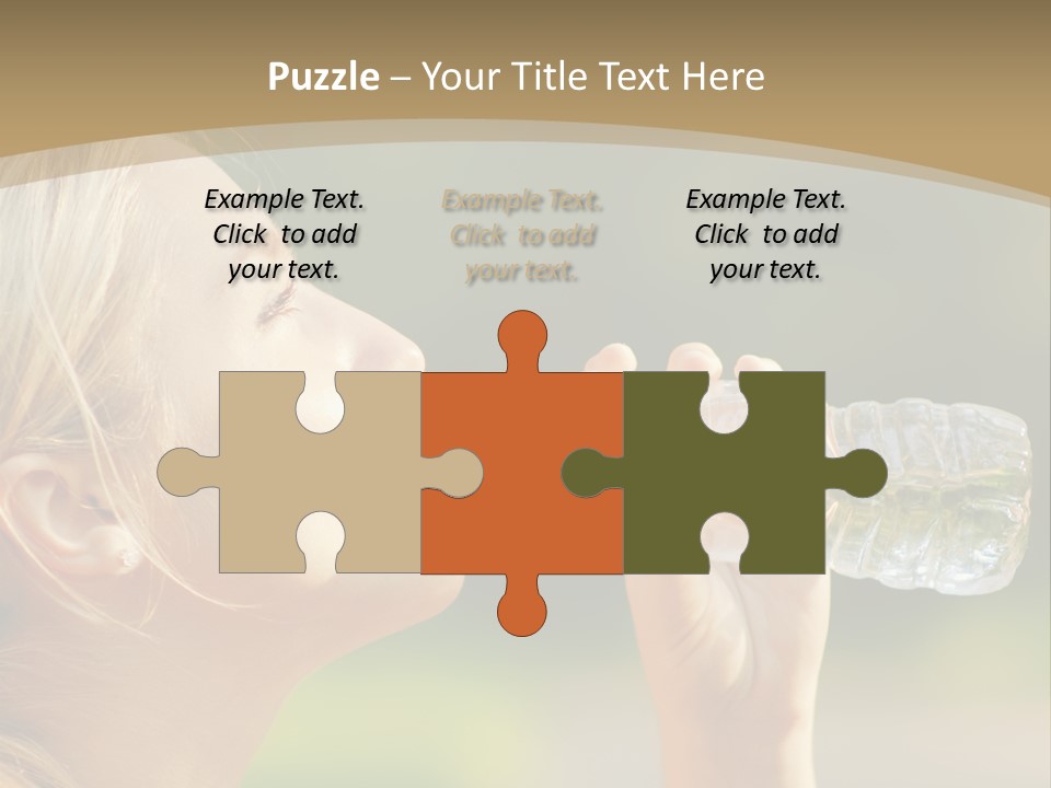 Pretty Young Girl Runner In The Forest. PowerPoint Template