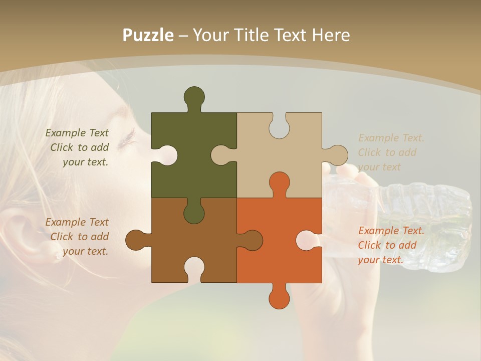 Pretty Young Girl Runner In The Forest. PowerPoint Template