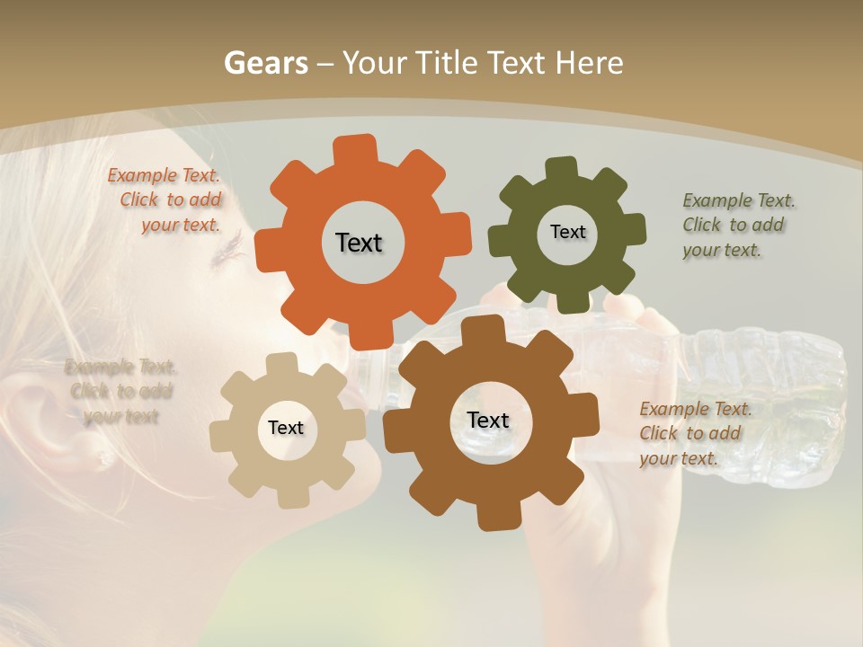 Pretty Young Girl Runner In The Forest. PowerPoint Template