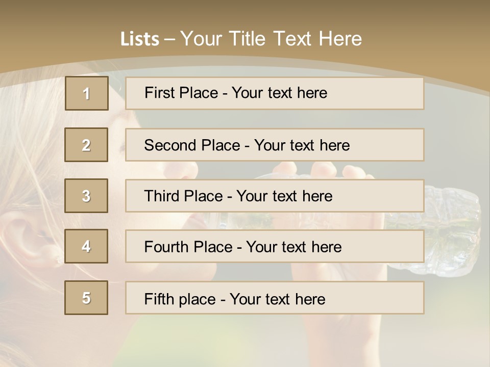 Pretty Young Girl Runner In The Forest. PowerPoint Template