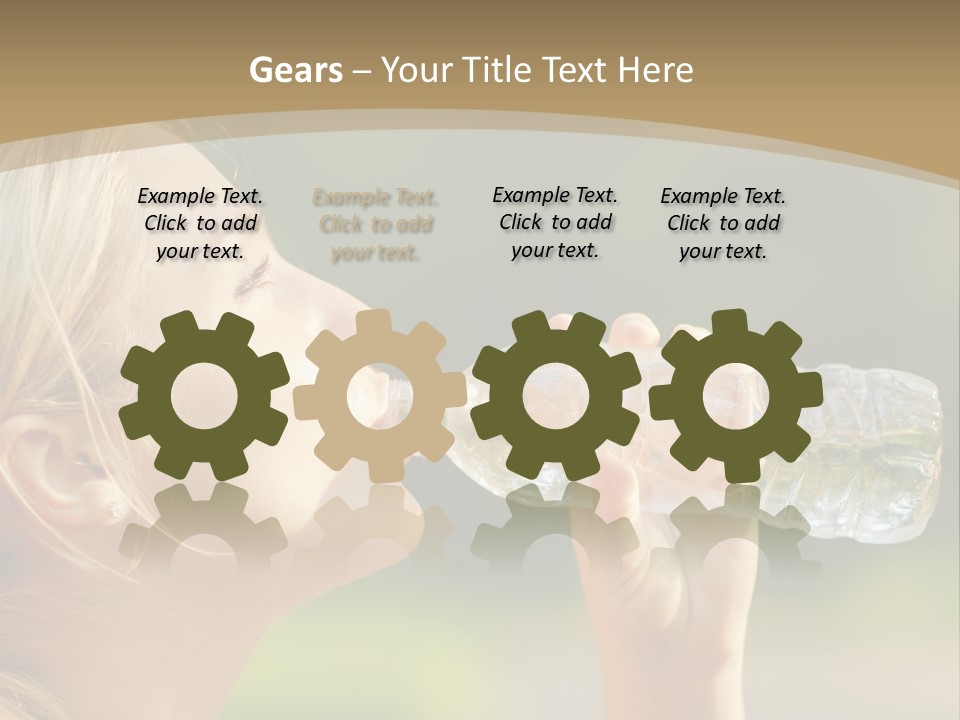 Pretty Young Girl Runner In The Forest. PowerPoint Template