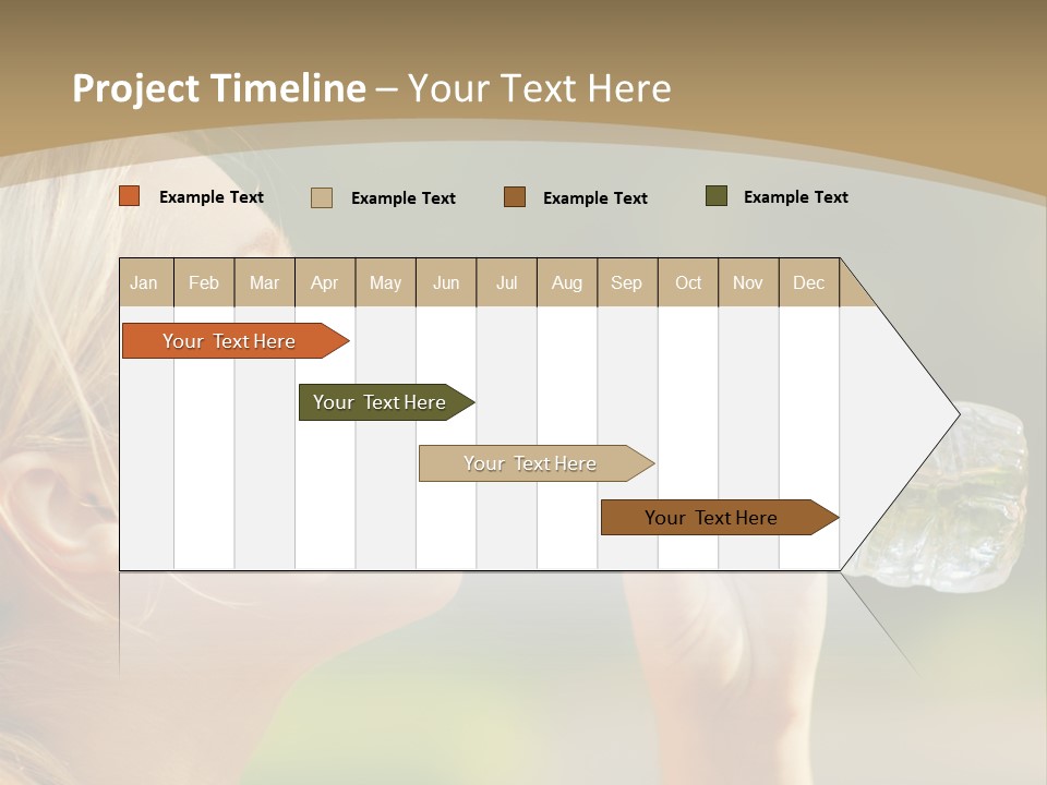 Pretty Young Girl Runner In The Forest. PowerPoint Template