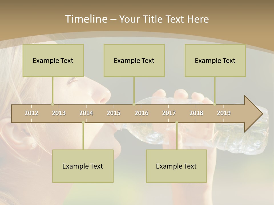 Pretty Young Girl Runner In The Forest. PowerPoint Template