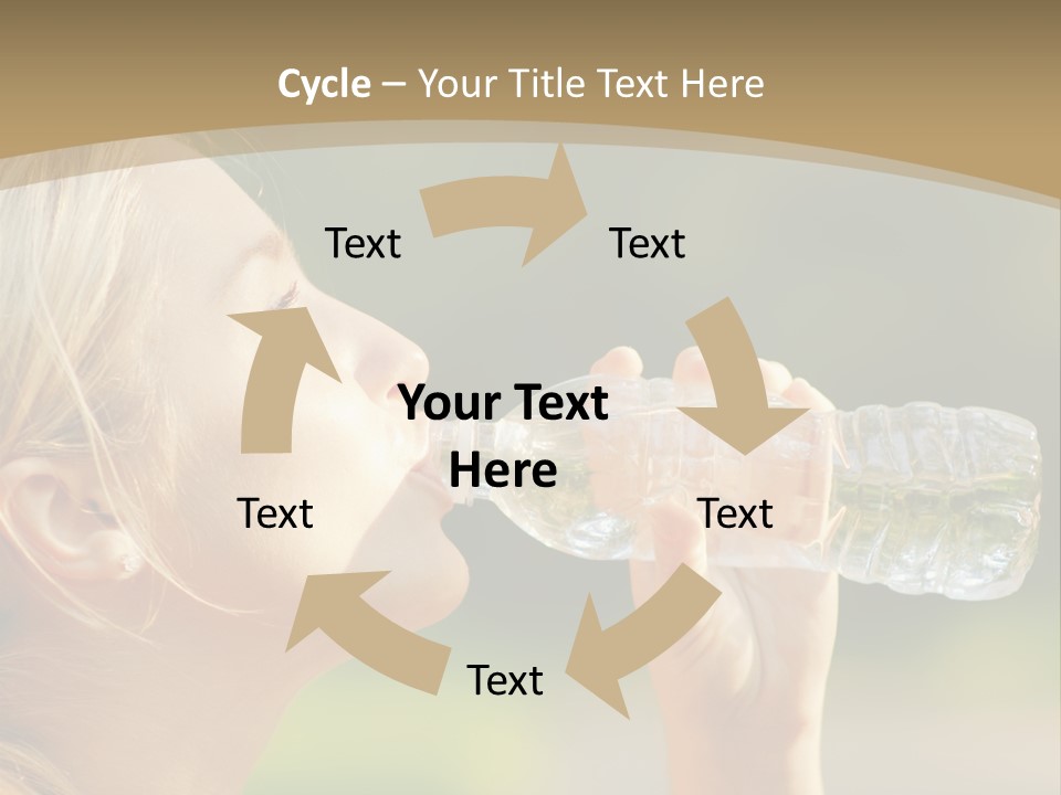 Pretty Young Girl Runner In The Forest. PowerPoint Template