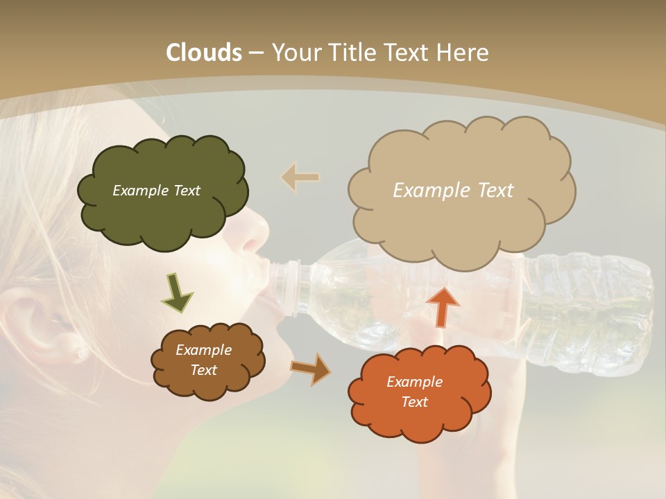 Pretty Young Girl Runner In The Forest. PowerPoint Template