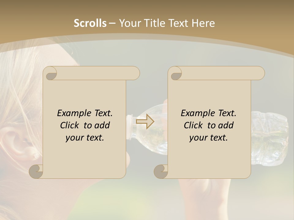 Pretty Young Girl Runner In The Forest. PowerPoint Template