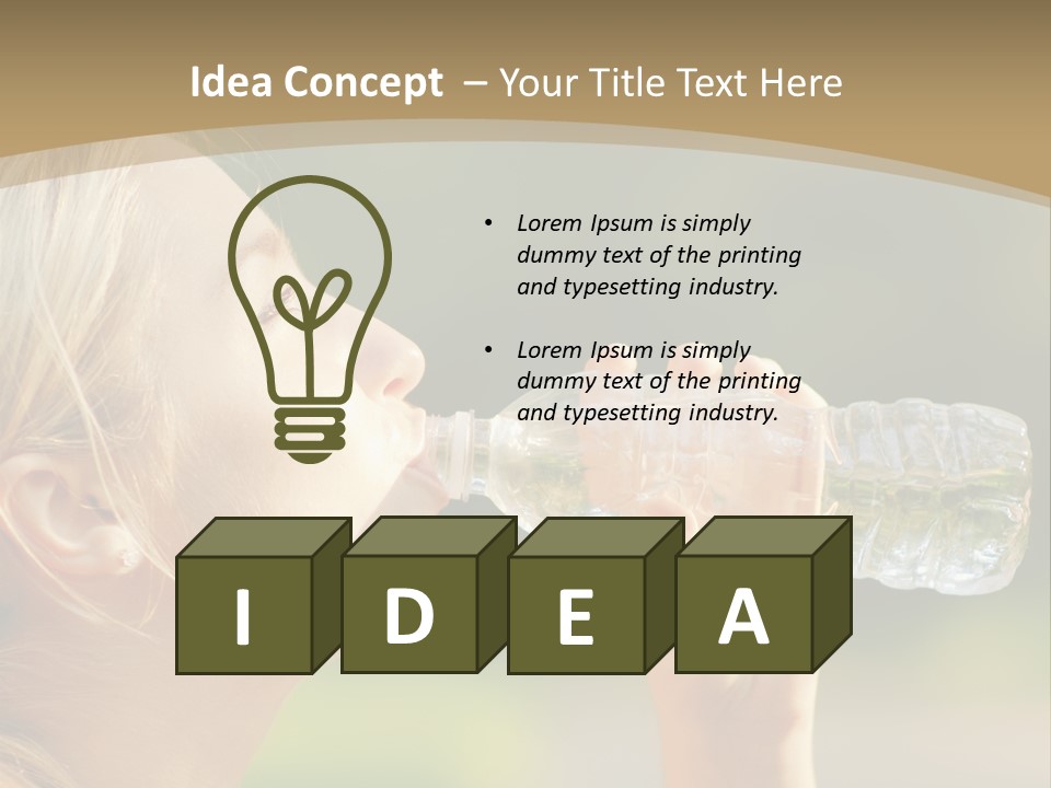 Pretty Young Girl Runner In The Forest. PowerPoint Template