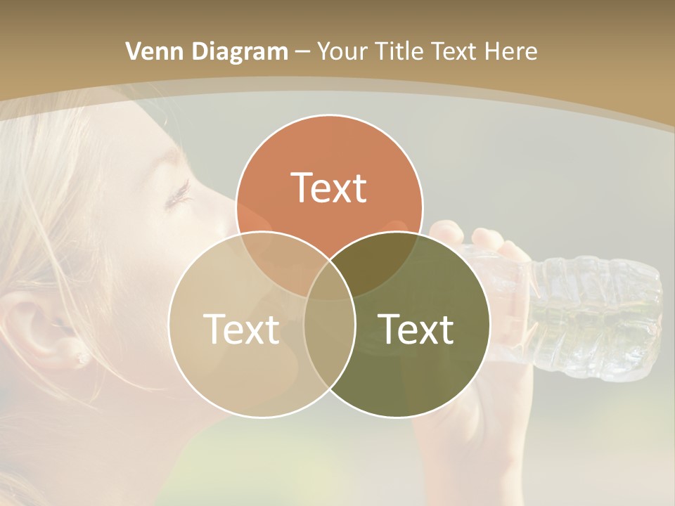 Pretty Young Girl Runner In The Forest. PowerPoint Template