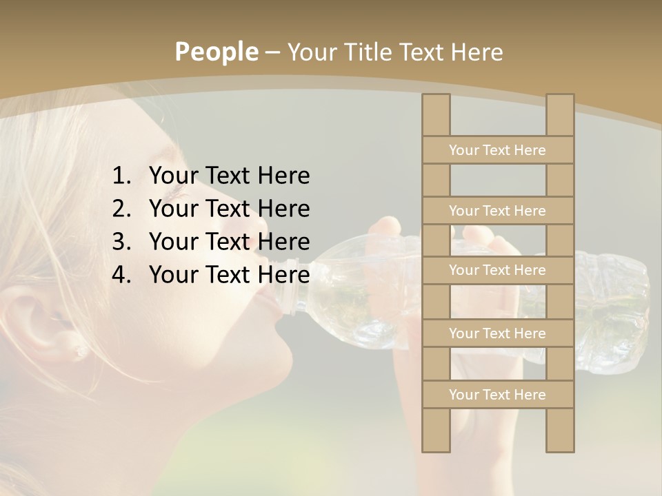 Pretty Young Girl Runner In The Forest. PowerPoint Template